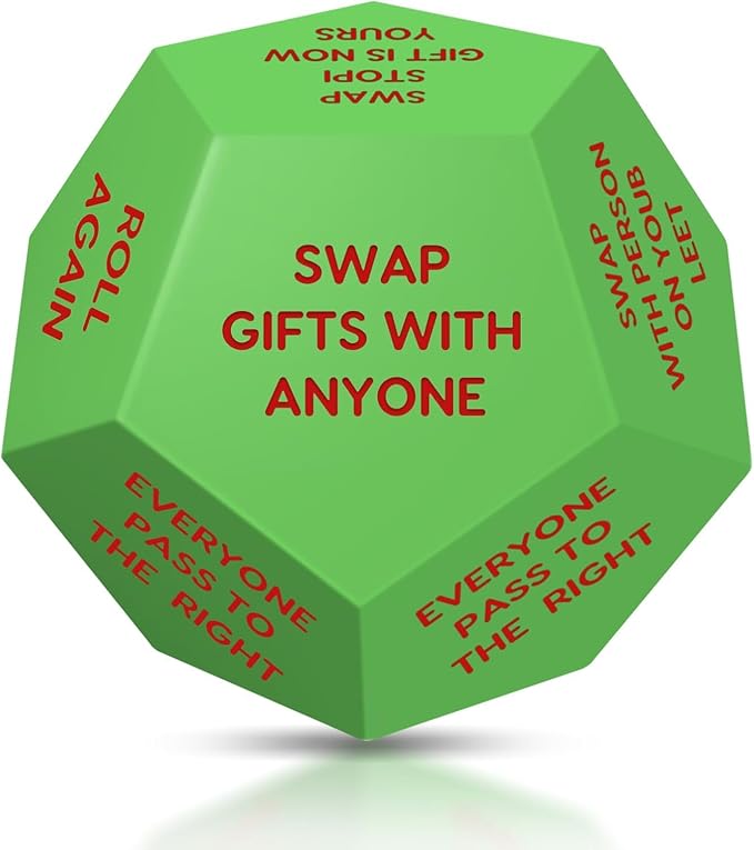 Santa Swap Gift Exchange Dice, 3 * 3in Exchange Gifts Family Game, Christmas by oyeftp