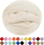 JeogYong Needle Felting Wool, 7.05oz Wool Roving Chunky Wool Yarn, Cream White by JeogYong