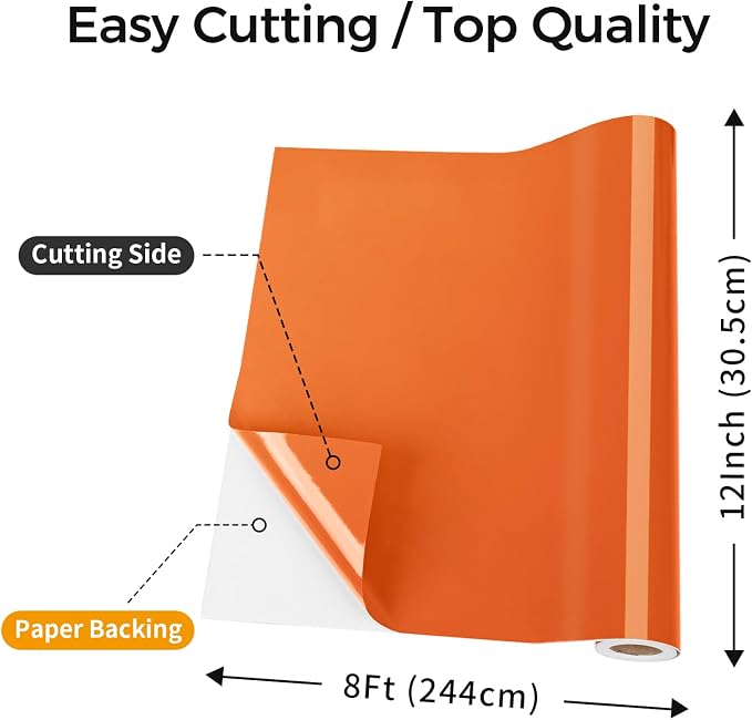 IModeur Glossy Orange Permanent Vinyl - Image 2
