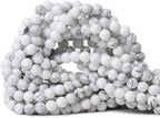 6mm 60PCS Natural White Howlite Gemstone Round Loose Stone Beads by CHEAVIAN