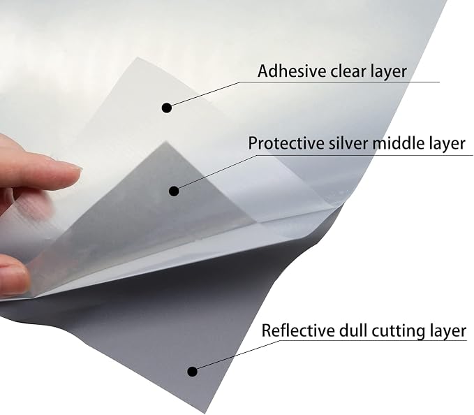 Reflective Heat Transfer Vinyl Silver Reflective HTV Vinyl Rolls 12inch x 6feet - Image 8