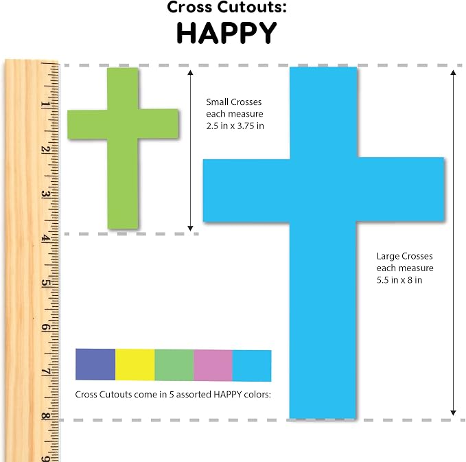 100 Pieces Cross Cutouts Happy - Image 3