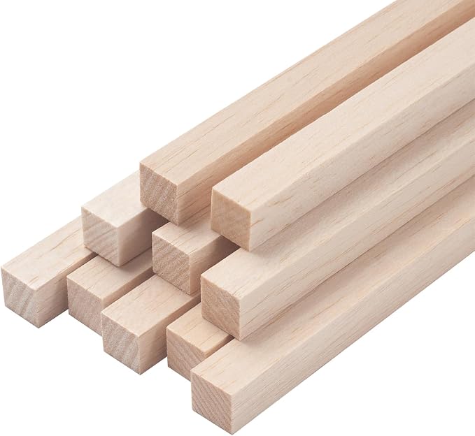 Balsa Wood Sticks Balsa Wood Strips 5/8" x 12", Unfinished Wood Dowel Rods by Coowayze