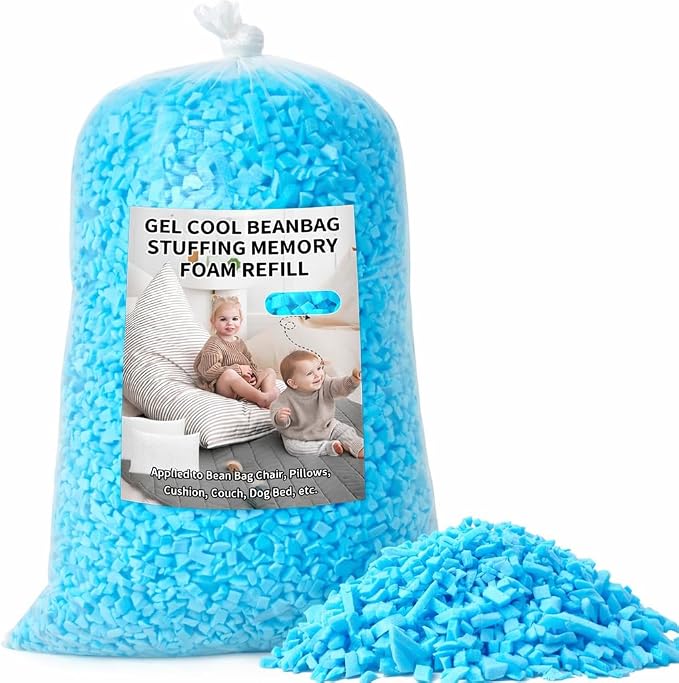 Bean Bag Filler, 5lbs Shredded Memory Foam Filling, Soft Pillow Stuffing Bean by Jecqbor