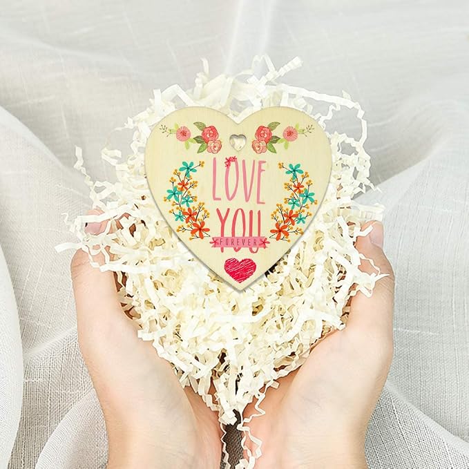 obmwang 50 Pieces 3 Inch Natural Heart Wood Slices, DIY Wooden Ornaments - Image 5