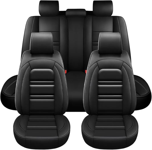Seat Covers for Audi q5 2009-2025 | 5-Seats Leather Seat Covers, Easy to Install Automotive Seat Covers Full Set (Full Set, Black)