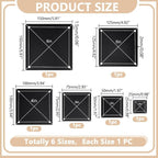 6 PCS 6 Size Square Quilting Template Set 1-6" Black Acrylic Quilting Templates - Image 2