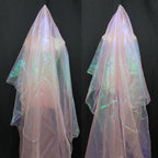 Light Pink Iridescent Organza Fabric - Image 4