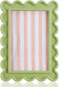 AceOrbit 4x6 Inches Light Green Flower Wavy Scalloped Picture Frame Cute Wavy by Unknown