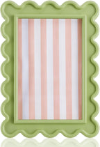 AceOrbit 4x6 Inches Light Green Flower Wavy Scalloped Picture Frame Cute Wavy by Unknown