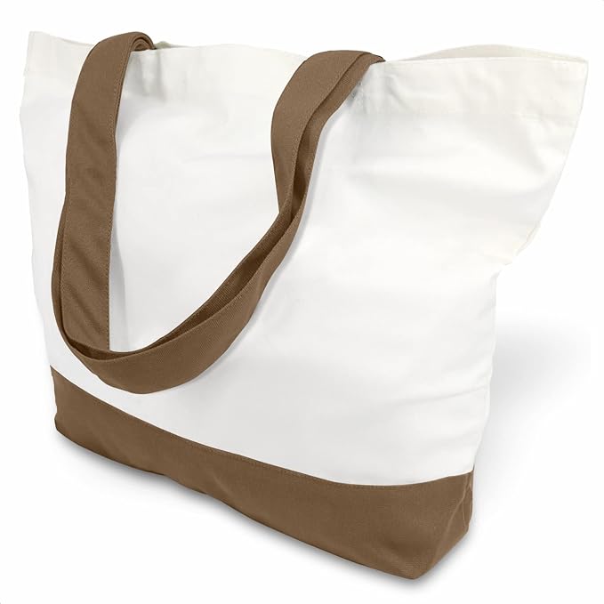 TOPDesign 3-Pack Super Strong Large 12oz Cotton Canvas Tote Bags, Reusable by TOPDesign