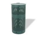 ZERO WASTE USA - Round Outdoor 10 Gallon Dog Waste Station Waste Can Replacement - 100% Rust-Free, Powder-Coated, Commercial Grade Aluminum. 10-Year Warranty (Matte Green)