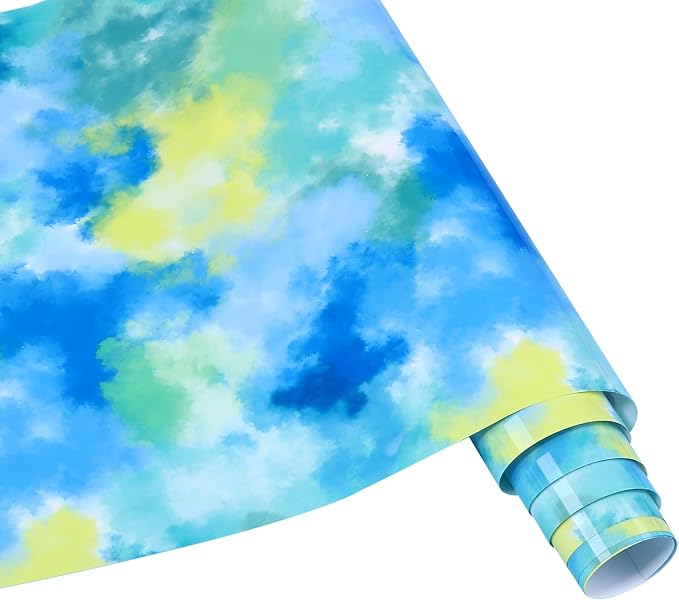 HTVSTD Blue Tie Dye HTV Heat Transfer Vinyl 12×8ft Iron on Vinyl | Vivid Color by CraftingEveryday