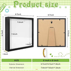 4 Pack 8 x 8 Shadow Box Picture Frame 3D Frames Shadow Box Square Shadow Boxes - Image 2