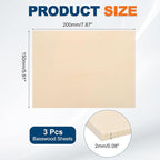 MECCANIXITY 3pcs Basswood Sheets 8 x 6 x 5/64 Inch Unfinished Wood Boards - Image 2