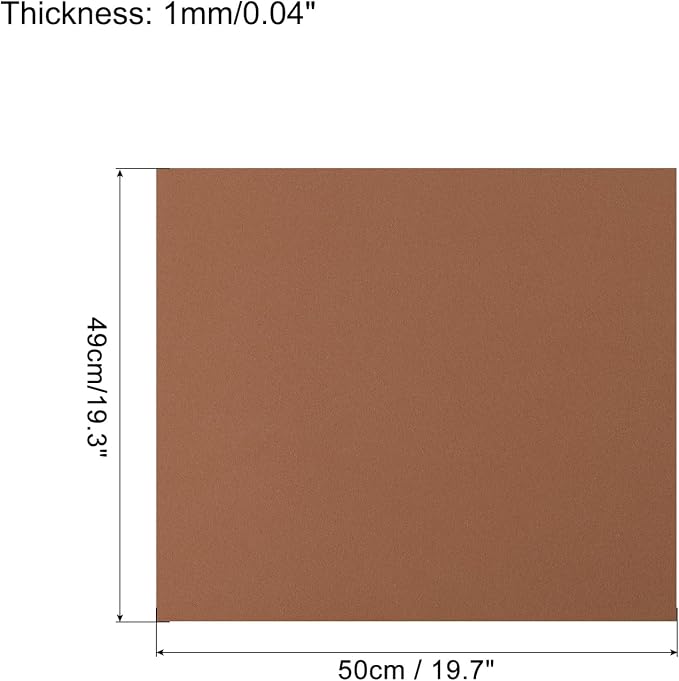 MECCANIXITY EVA Foam Sheets Coffee Brown 19.7 Inch x 19.3 Inch 1mm Thick Crafts - Image 2