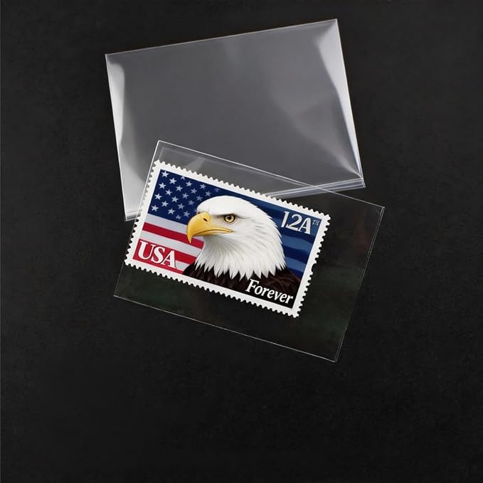 800Pcs 8 Sizes OPP Stamp Protection Bags, Stamp Collecting Supplies, Philatelic - Image 5