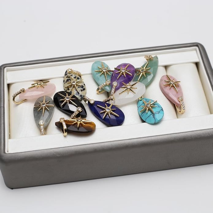 LE SKY Natural Stone Pendants Healing Crystal Gemstones - Image 4