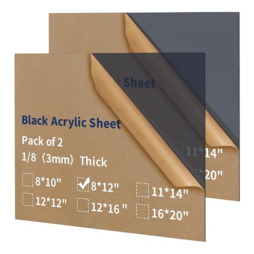 1/8 Thick 8 x 12 inch Acrylic Sheets by gdhwcxl