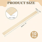 MECCANIXITY 10Pcs Wood Strips Slats, 5/64" x 7/8" x 12" Thin Wood Sticks Flat - Image 2