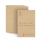 3 mm Baltic Birch Plywood 1/8 x 12 x 18 Inch, Box of 6 B/BB Grade Craft Wood by Woodpeckers