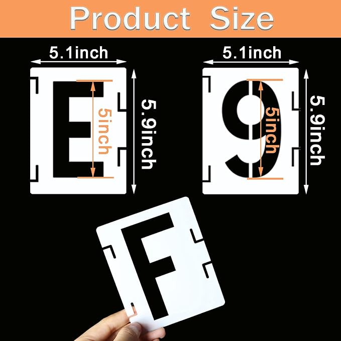 YEAJON 5 Inch Letter Stencils Symbol Numbers Craft Stencils, Chalkboard - Image 2