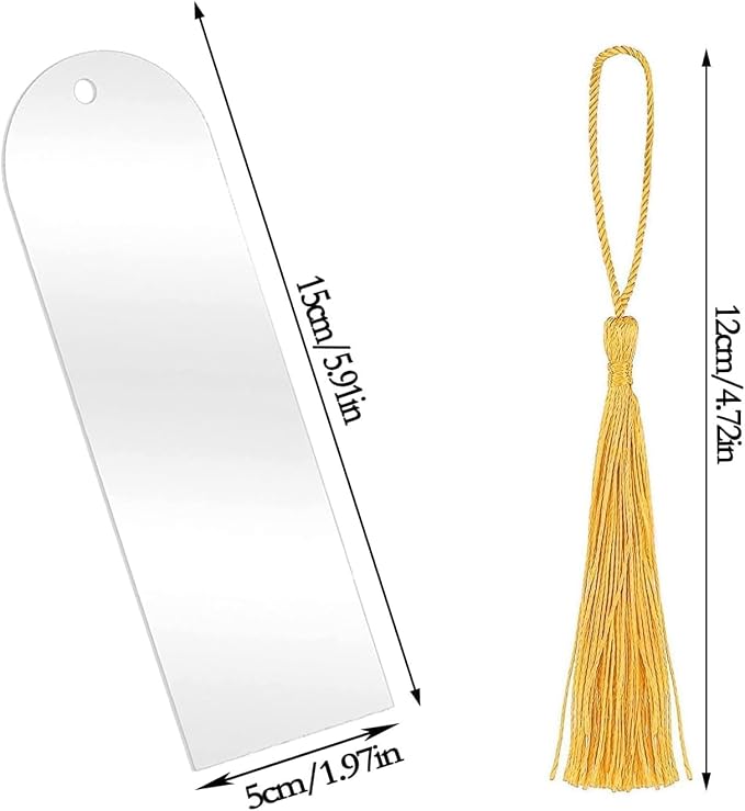 Clear Acrylic Bookmark, BetterJonny 30 Set Plastic Blank Book Page Mark - Image 7
