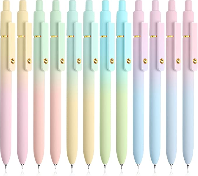 UIXJODO 12 Pcs Gel Pens 0.5mm Quick Dry Black Ink Pens Fine Point Smooth by UIXJODO