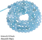 4mm 90pcs Deep Color Aquamarine Tiny Gemstone Beads - Image 3