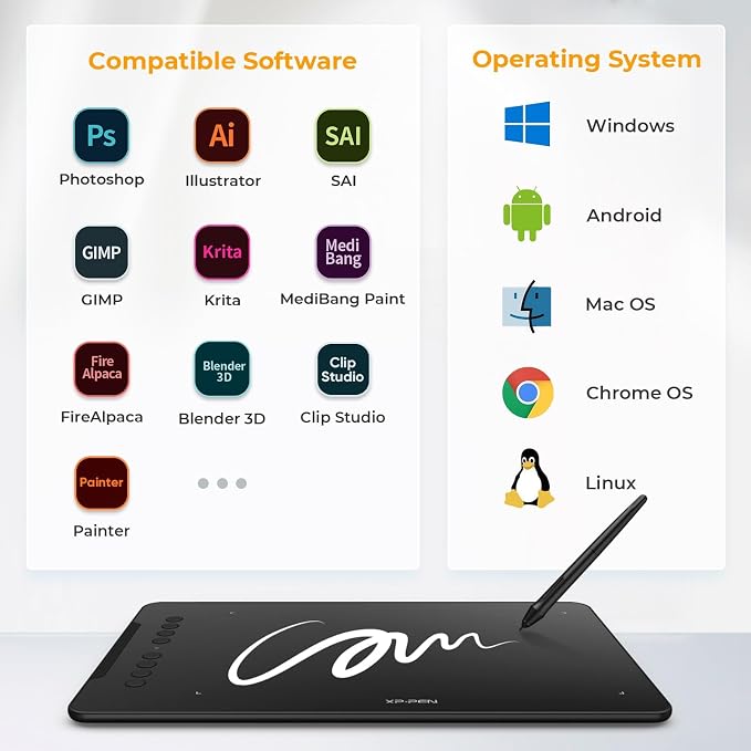XPPen Updated Deco 01 V3 Drawing Tablet-16384 Levels of Pressure Battery-Free - Image 8