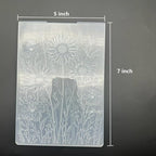 3D Plastic Embossing Folder Template Sunflowers and Flowers Texture 5x7 Inch - Image 2
