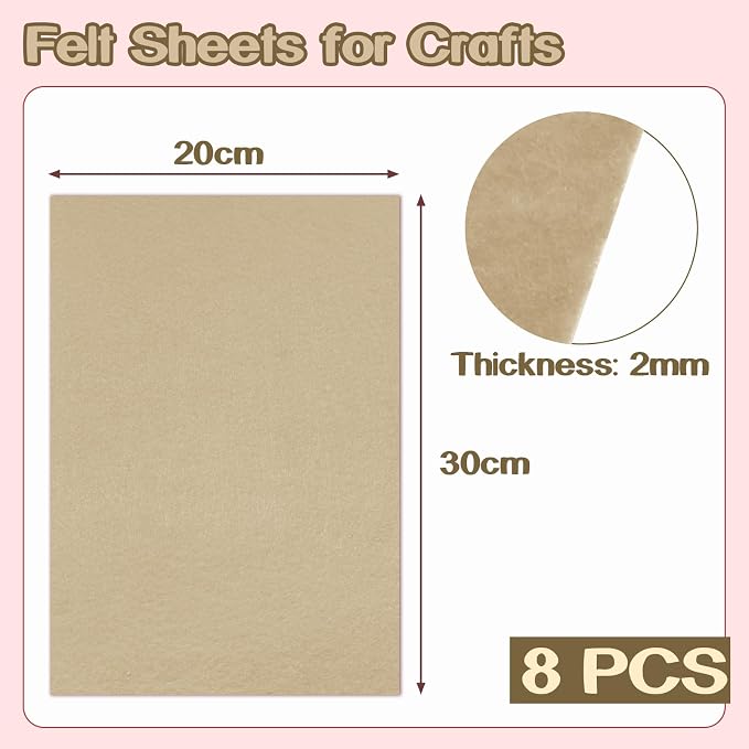 Luomorgo 8 Pcs Stiff Felt, 8 x 12 Inch, 2mm Thick, - Image 4