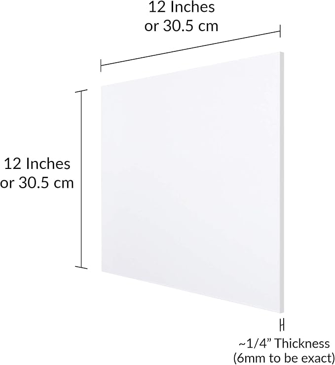 SimbaLux Acrylic Sheet Clear Cast Plexiglass 12” x 12” 1/4” Thick | Square Panel - Image 2