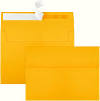 50 Packs Yellow 5x7 Envelopes 5x7, Fade Bright Yellow Color Envelopes Self Seal by Joyberg