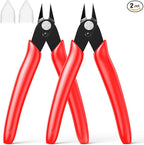 Small Wire Cutters 2-Pack Diagonal Flush Cutters 5" Red | by BOENFU