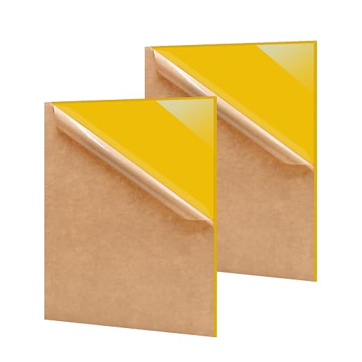 2 Pack 12'' x 16'' Opaque Yellow Acrylic Sheet, 3mm Thick Acrylic Plastic by Unknown