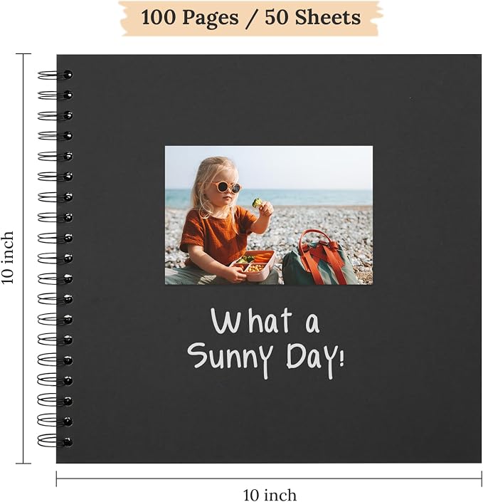 Scrapbook 10x10 Inch DIY Scrapbook Album Hardcover Kraft Paper 100 pages/50 - Image 2
