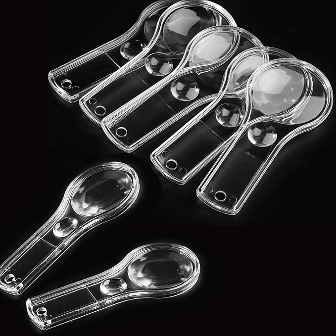 24 Pack Plastic Magnifier, Mini Magnifying Glass 5X and 15X Handheld Reading - Image 4