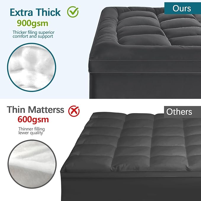 CYMULA California King Mattress Topper, Extra Thick 3D Snow Down Alternative - Image 2