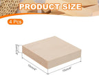 MECCANIXITY 4Pcs Basswood Carving Block, 0.8"x4"x4" Square Wooden Dowels Blocks - Image 2