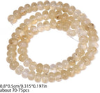 Songxi 5x8mm Natural Gold Rutilated Quartz Stone Rondelle Beads, Gemstone - Image 2