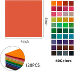 120 Pcs Craft Felt Sheets, 4 x 4 inch Soft Felt Squares - Image 2