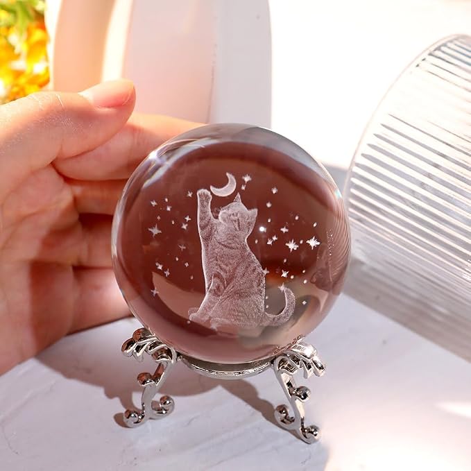 Cat Lover Gifts for Women Cat Crystal Ball Gifts for Christmas Mothers Day | - Image 6