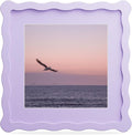 8x8 Picture Frame with Mat for 6x6, Wavy Edge Wooden Real Glass Photo Frame for by THKRLOF