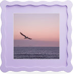 8x8 Picture Frame with Mat for 6x6, Wavy Edge Wooden Real Glass Photo Frame for by THKRLOF