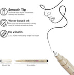 24 Colors Fineliner Pen Set, 05 Tip Fine Point Drawing Pens | Bleed Free Needle - Image 3