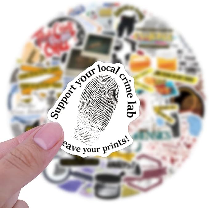 55 Pcs True Crime Forensic Stickers, Cool Detective Mystery Evidence Vinyl - Image 2