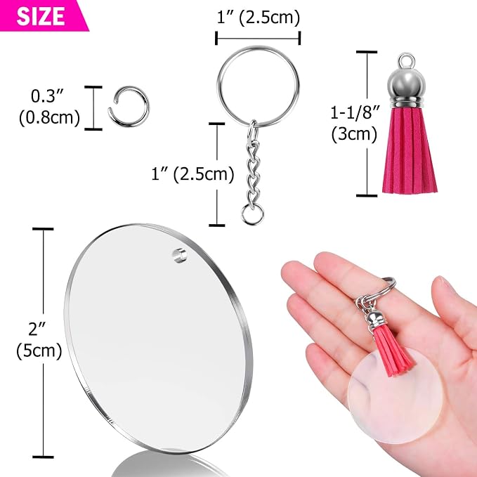 Acrylic Blank Keychains, Shynek Clear Keychain Blanks - Image 5