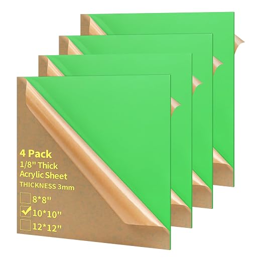 1/8 Thick 10 x 10 inch Acrylic Sheets by gdhwcxl