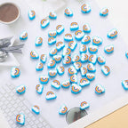 100pcs Blue Horizontal Hole Rainbow Polymer Clay Spacer Beads - Image 6